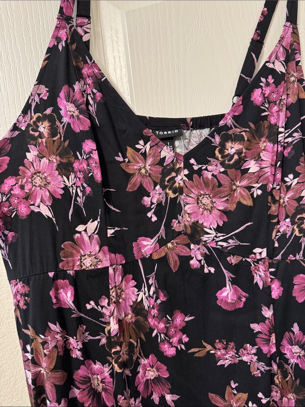 Torrid 1X NWT trapeze Dress with Pink & Purple Floral Print - Picture 3 of 3